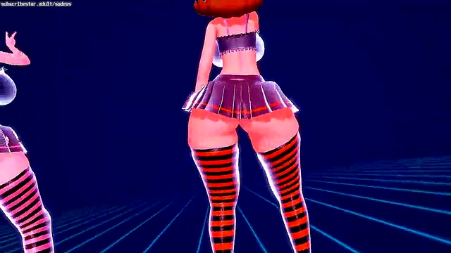Horny Princesses Strip for Chocolate Cream Fun in Hentai MMD Fantasy
