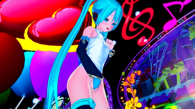 Hatsune Miku Fingers Herself Onstage Before Getting POV Fucked by Crowded Audience