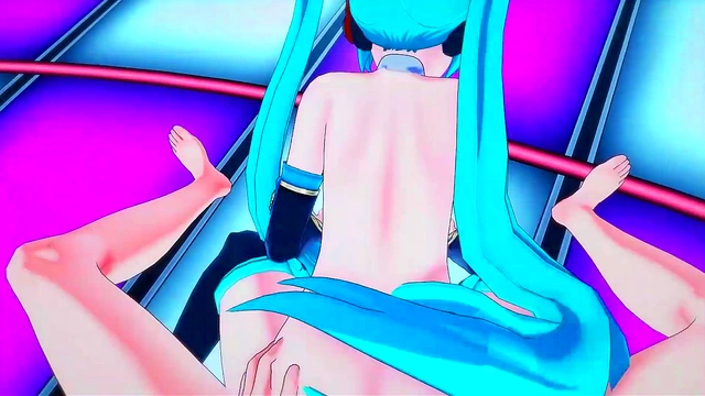Hatsune Miku Fingers Herself Onstage Before Getting POV Fucked by Crowded Audience