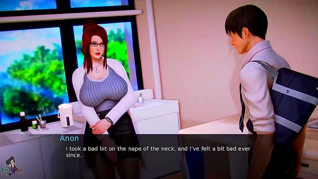 Redhead Nurse Gives Blowjob & Titjob To Big-Cock Doctor In Waifu Academy