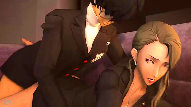 Rough Anime Sex – Sae Nijima Gets Wildly Fucked On The Couch