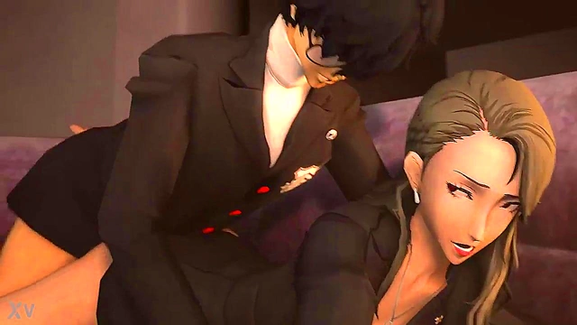 Rough Anime Sex – Sae Nijima Gets Wildly Fucked On The Couch