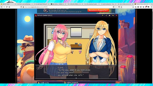 Horny Big-Titted Anime Babe Fingers & Cures Nymphomania With Creampie