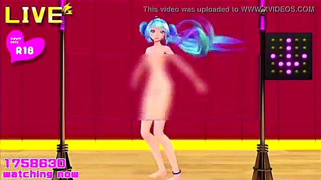 Hatsune Miko Dances Seductively While Revealing Her Beautiful Body Solo