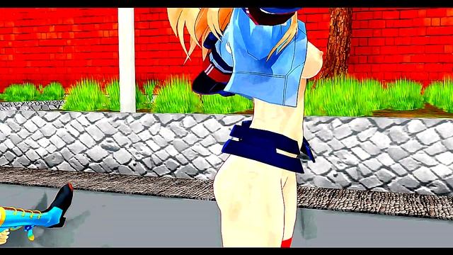 Naked Futanari & Girl Groove Together in Erotic Yard Dance Session