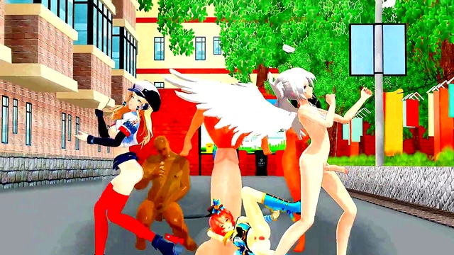 Naked Futanari & Girl Groove Together in Erotic Yard Dance Session