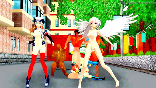 Naked Futanari & Girl Groove Together in Erotic Yard Dance Session