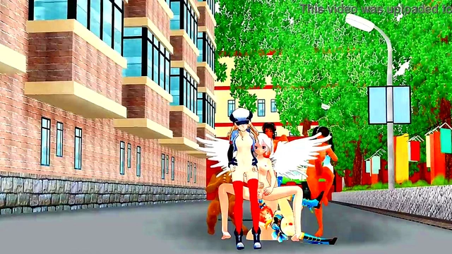 Naked Futanari & Girl Groove Together in Erotic Yard Dance Session