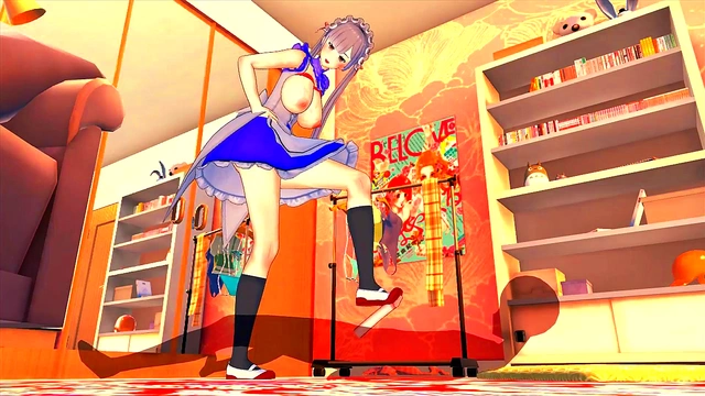 Big-Titted Maid Seduces in 3D Hentai for Intense Game-Like Action