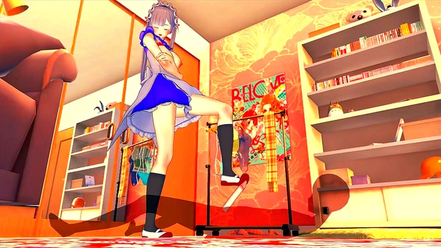 Big-Titted Maid Seduces in 3D Hentai for Intense Game-Like Action