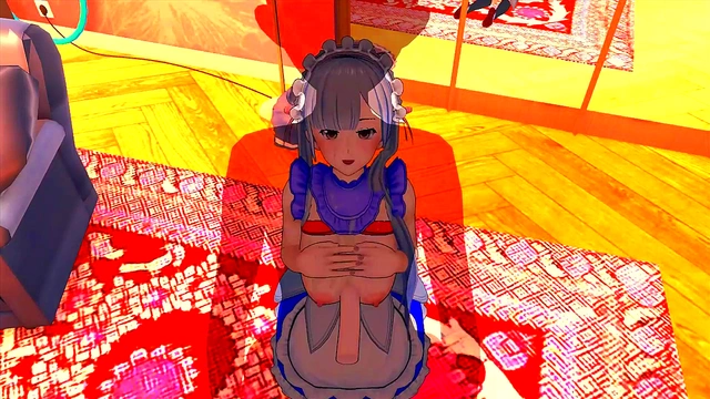 Big-Titted Maid Seduces in 3D Hentai for Intense Game-Like Action