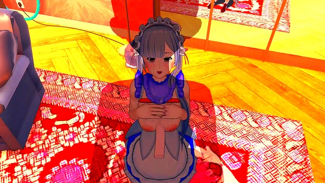 Big-Titted Maid Seduces in 3D Hentai for Intense Game-Like Action