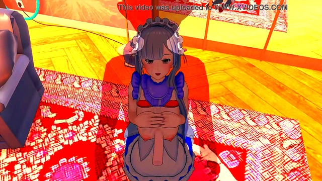 Big-Titted Maid Seduces in 3D Hentai for Intense Game-Like Action