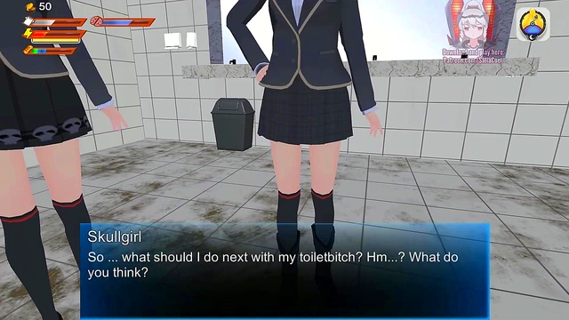 Chained Student Suffers Toilet Humiliation by Dominant Police Woman POV