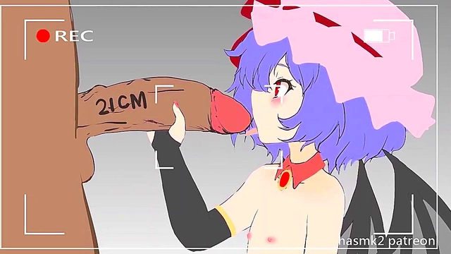 Hentai Anime Beauty Remilia Smells Big Cock Before Blowjob & Handjob Finale