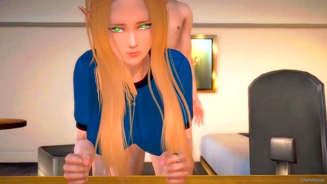 Sexy Big-Titted Elf Masturbates in Uniform for Orgasm & Handjob Fun