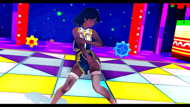 Big-Busted Anime Babe Dances Seductively Under Fireworks Spectacle