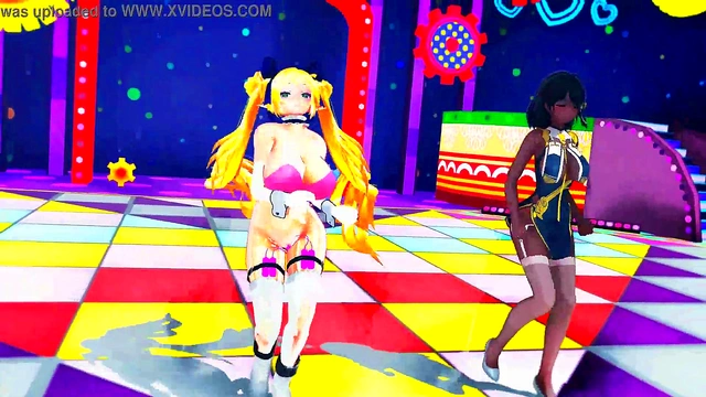 Big-Busted Anime Babe Dances Seductively Under Fireworks Spectacle