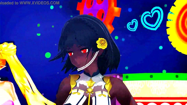 Big-Busted Anime Babe Dances Seductively Under Fireworks Spectacle