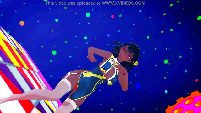 Big-Busted Anime Babe Dances Seductively Under Fireworks Spectacle