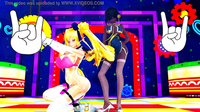 Big-Busted Anime Babe Dances Seductively Under Fireworks Spectacle