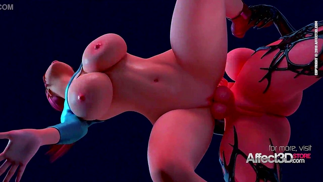 Huge-Titted Babe Awakens Futanari Demon for Hardcore 3D Anime Action