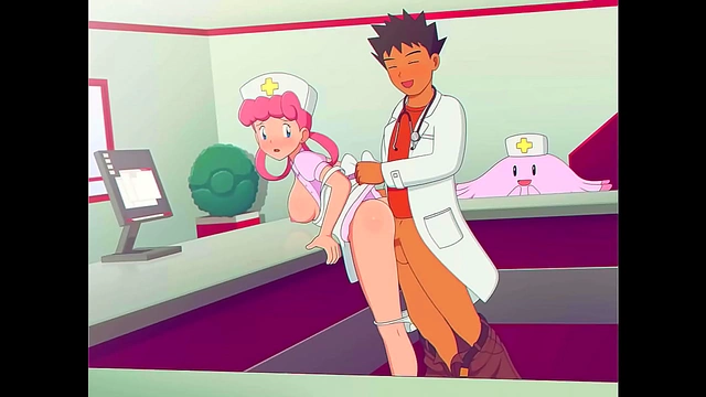 Doctor Brock Fucks Nurse Joy Doggy Style for Inside Cumshot Anime Sex
