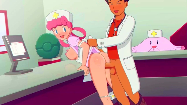 Doctor Brock Fucks Nurse Joy Doggy Style for Inside Cumshot Anime Sex