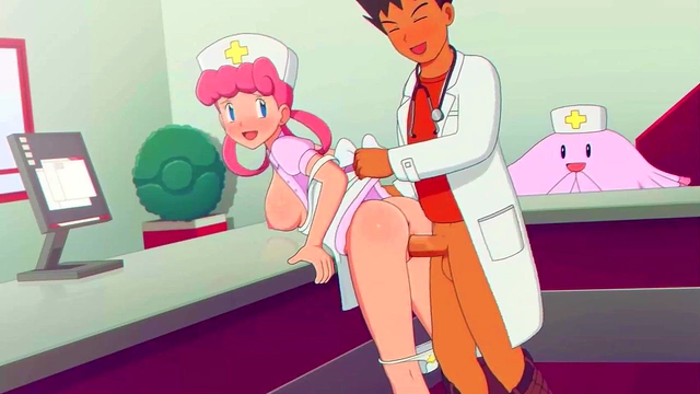 Doctor Brock Fucks Nurse Joy Doggy Style for Inside Cumshot Anime Sex