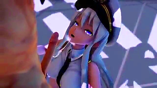 Big-Titted Azur Lane Anime Chick Sucks Big Dick For Explosive Blowjob Cumshot