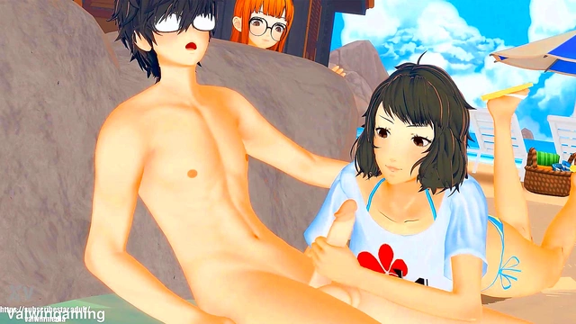 Joker & Kawakami's Steamy Persona 5 Beach Adventure in 3D Anime Glory