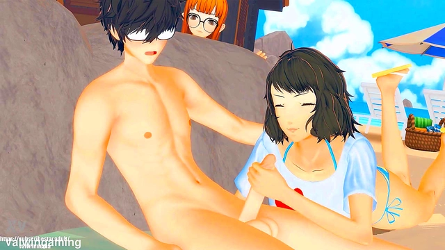 Joker & Kawakami's Steamy Persona 5 Beach Adventure in 3D Anime Glory