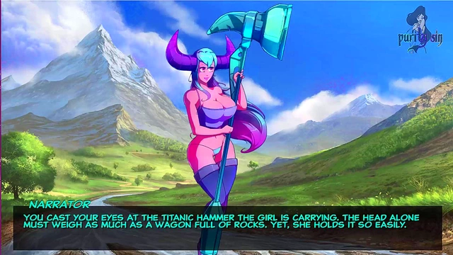 Blue-Haired Monster Girl Gets Rough Outdoor Sex Against Rocks