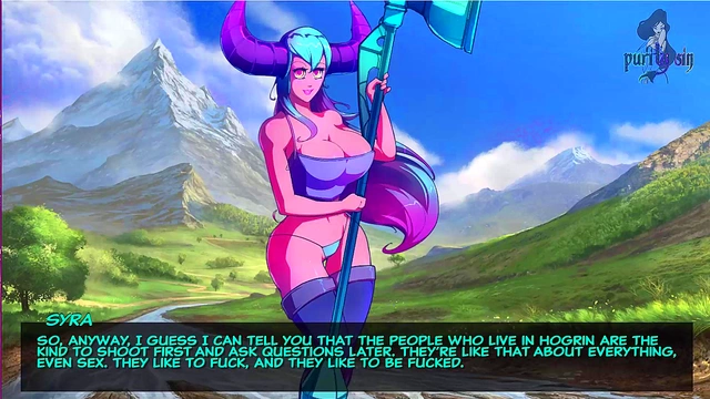 Blue-Haired Monster Girl Gets Rough Outdoor Sex Against Rocks