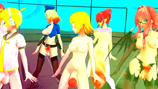 Horny Futanari Demon Dances Seductively Before Hungry Anime Couple