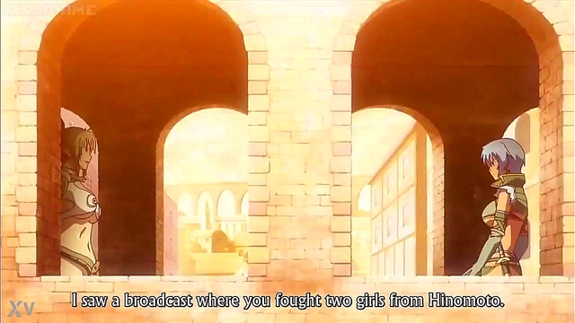 Echidna Rubs Irma’s Medium Boobs in Uncensored Queens Blade Anime Moans