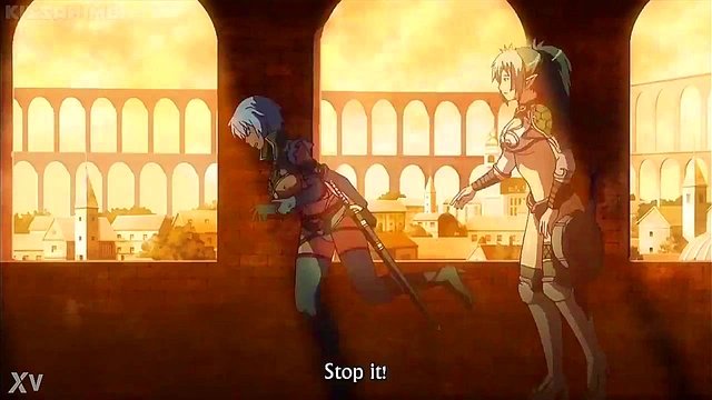 Echidna Rubs Irma’s Medium Boobs in Uncensored Queens Blade Anime Moans