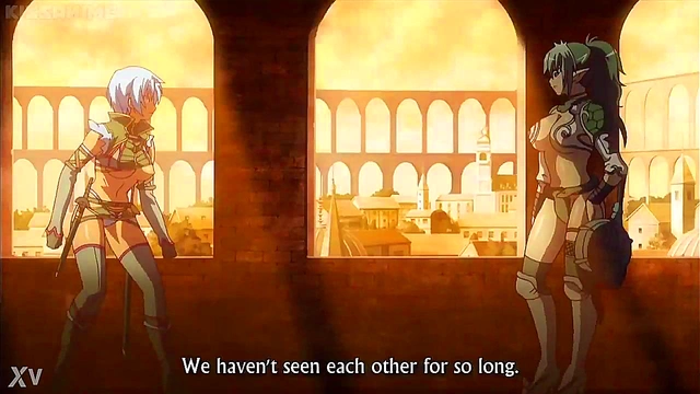 Echidna Rubs Irma’s Medium Boobs in Uncensored Queens Blade Anime Moans