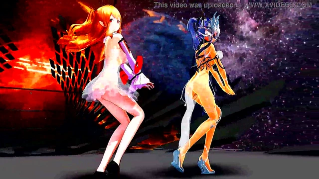 Horny Anime Babes Shake Their Tits to Seductive Music MMD Style
