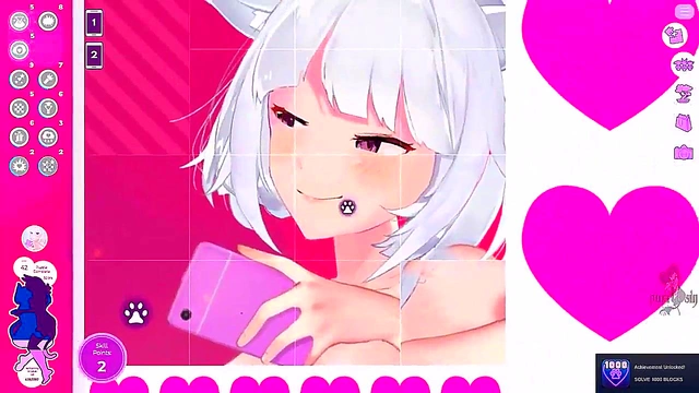Albino Catgirl Waifu Plays With Big Breasts & Pussy In Hot ASMR Action