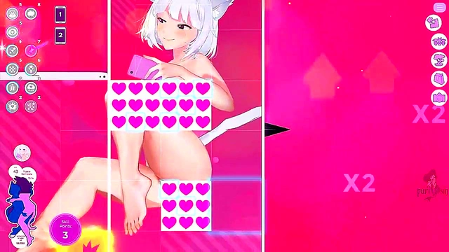 Albino Catgirl Waifu Plays With Big Breasts & Pussy In Hot ASMR Action
