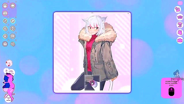 Albino Catgirl Waifu Plays With Big Breasts & Pussy In Hot ASMR Action