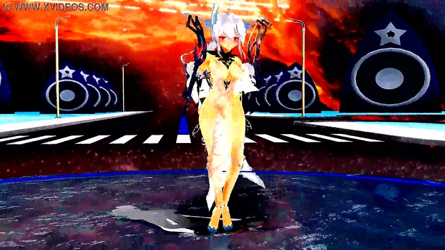 Hentai Anime Girl Dances Seductively While Singing MMD Song