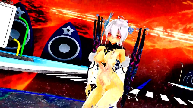 Hentai Anime Girl Dances Seductively While Singing MMD Song