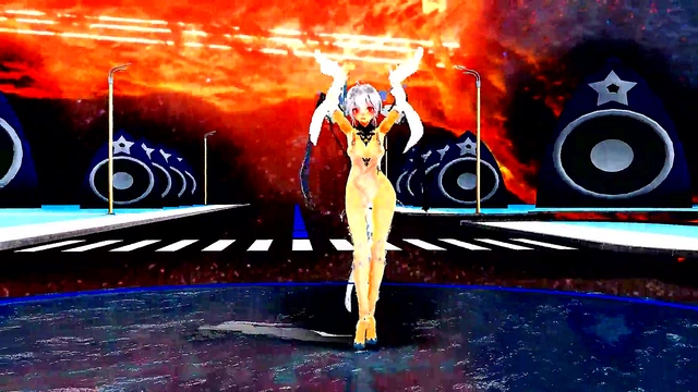 Hentai Anime Girl Dances Seductively While Singing MMD Song