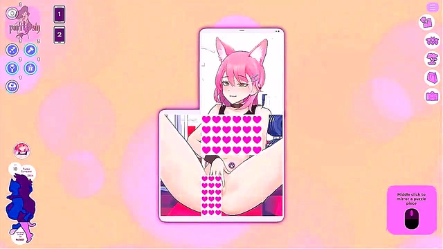 Pink-Haired Catgirl Waifu Masturbates With Monster In Gym Cosplay Session