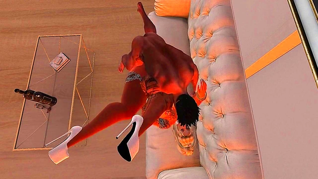 Blonde MILF With Big Ass Gets Black Cock In Anime Anal Orgy Fest