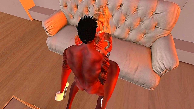 Blonde MILF With Big Ass Gets Black Cock In Anime Anal Orgy Fest