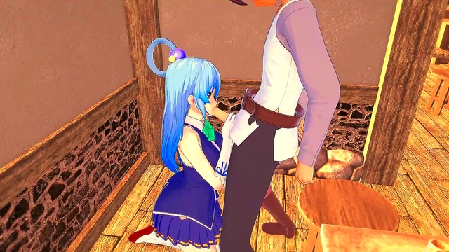 Kazuma Unleashes Secret Skills on Goddess Aqua for Intense 3D Hentai Action