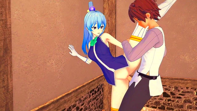 Kazuma Unleashes Secret Skills on Goddess Aqua for Intense 3D Hentai Action